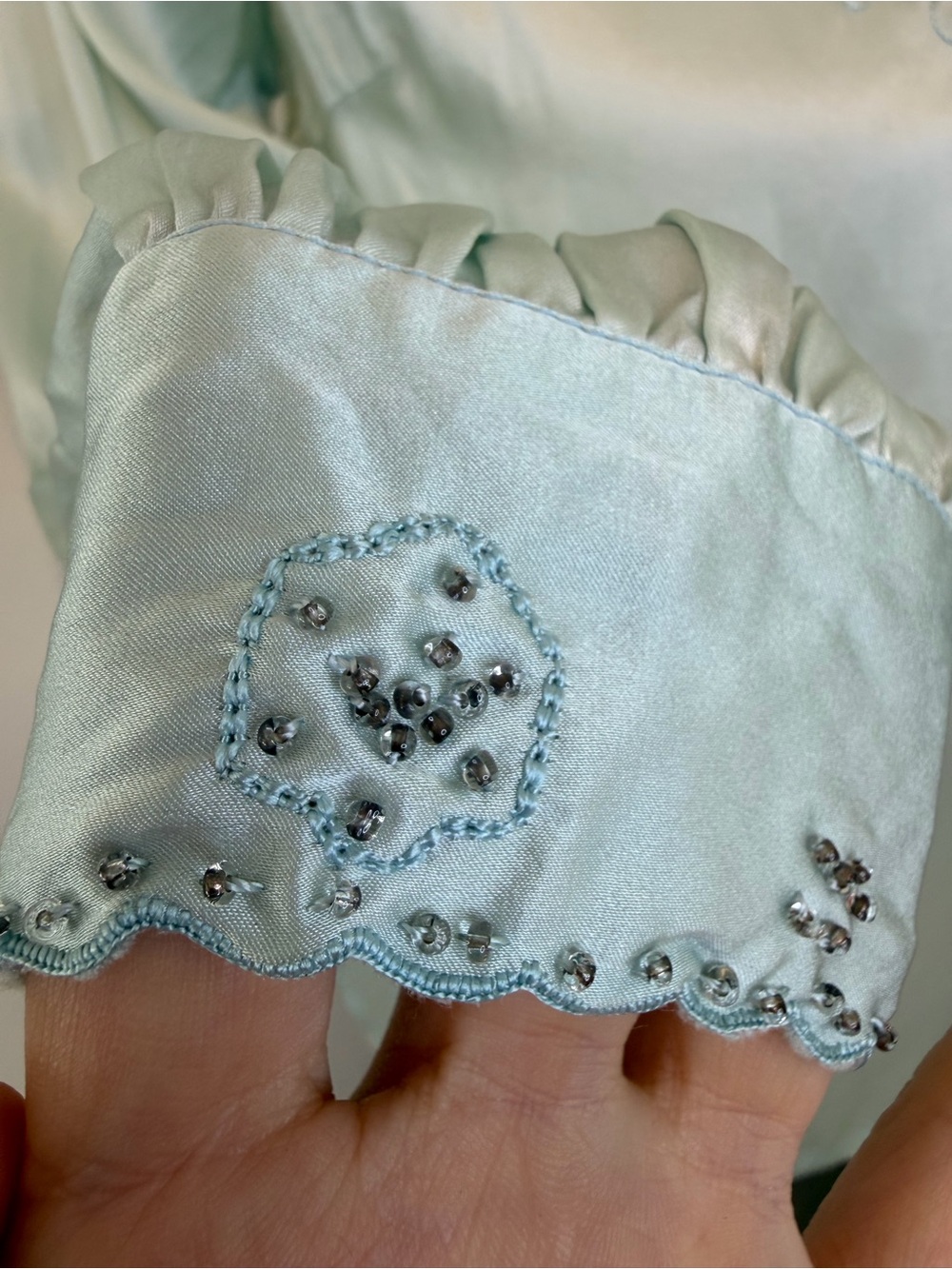 Vintage Romantic Hand Embroidered Silk Blouse - Picture 2 of 14